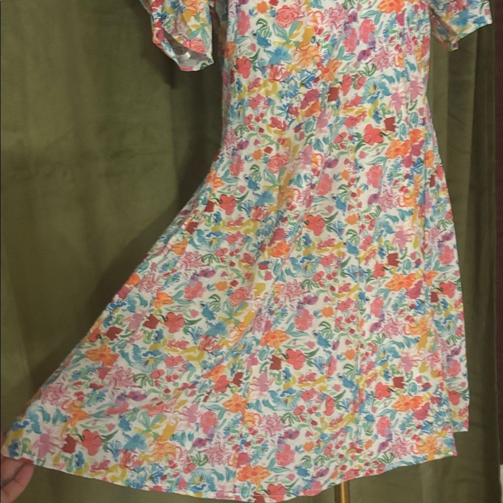 For Love And Lemons Floral Mini Dress with Puff Sleeves, L - Picture 7 of 12